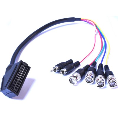 Female RGBS SCART to 4 x BNC adapter cable for Sony PVM/ BVM monitors